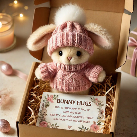 🔥Sista dagen 45% rabatt - Handgjord🐇Mini kanin kram söt påskpresent🎁