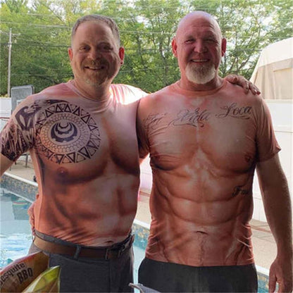 MUSKELTATTOO T-shirt med Heldækkende Print