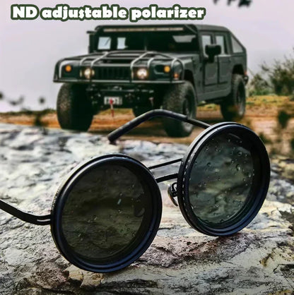 🔥Justerbar farvetone polariserede runde solbriller (50% rabat)