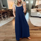 💝 Ärmlös jumpsuit med vida ben och fickor för damer
