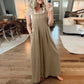💝 Ärmlös jumpsuit med vida ben och fickor för damer