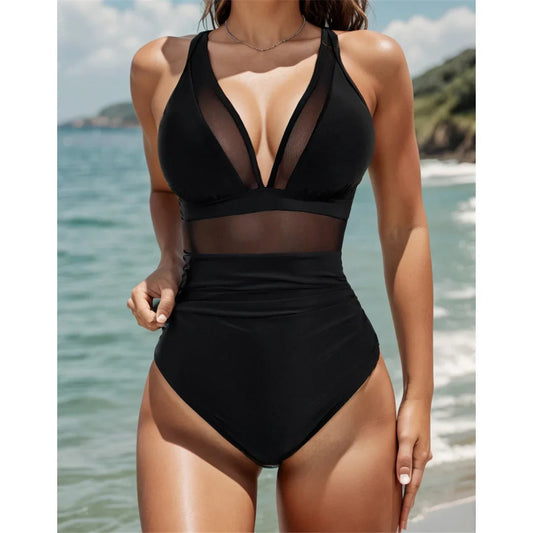 🔥🩱Varm försäljning 50% rabatt👙Baddräkt med Magkontroll i Mesh