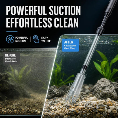 🐠 50% RABAT – Elektrisk akvariegrusrenser – Genopladelig – Multifunktion – Automatisk drift – Justerbar rørlængde – Til krystalklart vand 💧⚡