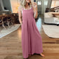 💝 Ärmlös jumpsuit med vida ben och fickor för damer