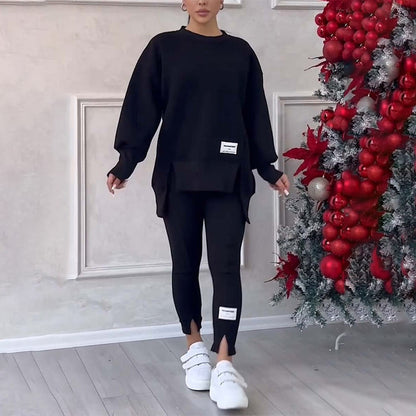 👚 50% RABATT NU! ✨ Avslappnat Set med Sweatshirt och Leggings för Kvinnor - Mjukt och Andas Material för Vardag och Träning 🏃‍♀️💫