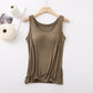 🎁Varmt salg 50% rabat👉Klassisk ensfarvet tank-top med indbygget bh til kvinder🎉