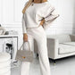 🌷Sidste Dags Tilbud 49% Rabat✨Ensfarvet Drop Shoulder-Pullover og Løstsiddende Buksesæt til Kvinder