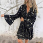 🔥🖤Black Friday Udsalg -50% Rabat🔥Komfortabel V-Hals Midikjole med Geometrisk Print til Kvinder