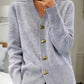 🌸 Kvinders casual vinter fladt garn uldgarn knap Cardigan