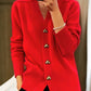 🌸 Kvinders casual vinter fladt garn uldgarn knap Cardigan