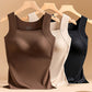 U Neck Thermal Tank Tops för kvinnor med inbyggd behå