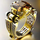 🎁Varmt salg🔥Kraftig vintage zirkonia-ring med bredt bånd