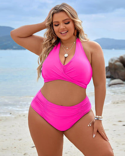 🏝️HOT UDSALG 49% FRA👙 Mavekontrollerende badedragter Modest High Waisted Bikini Sets