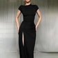 Elegant Lång Bodycon Klänning med Slits för Kvinnor