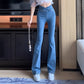 Højtaljede, elastiske micro flared jeans