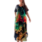 👗 Women's Loose Casual V-Neck Printed Short Sleeve Dresses