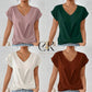 🌸Forårstilbud💐Afslappet Kortærmet Elegant V-Hals Twist-Tee