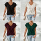 🌸Forårstilbud💐Afslappet Kortærmet Elegant V-Hals Twist-Tee