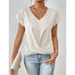 🌸Forårstilbud💐Afslappet Kortærmet Elegant V-Hals Twist-Tee