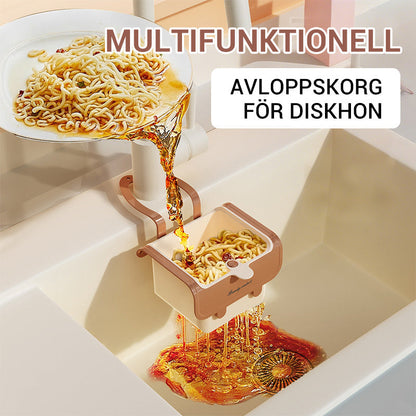 Multifunktionell avloppskorg för diskhon