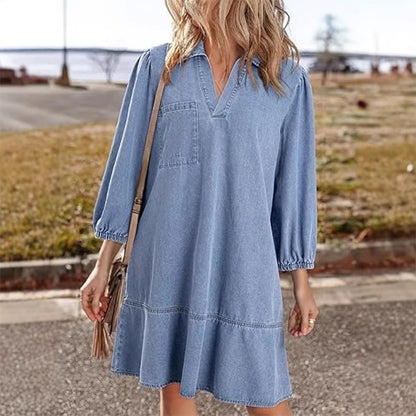 🎉Denne uges specialudsalg - 50% rabat✨Afslappet denimkjole til kvinder