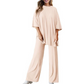 Casual set med topp och byxor för kvinnor