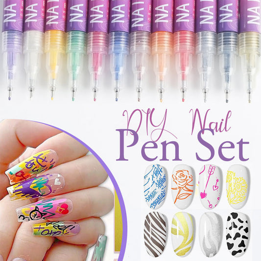 🎁 HET REA 50% ⏳Neglekunstpenne i 12 farver