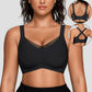 ✨Åndbar og ikke indelukket😍Trådløs V-hals crossover mesh sømløs push-up bh til kvinder