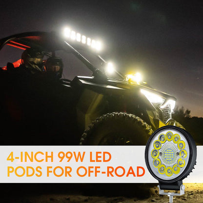 ✨4-tums 99W LED-pod för terrängåkning💡