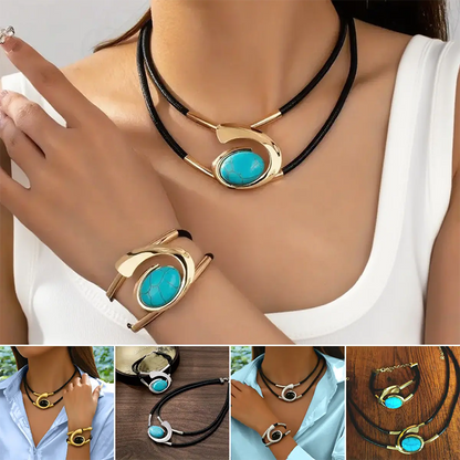 Vintage Boho halsband & armband set