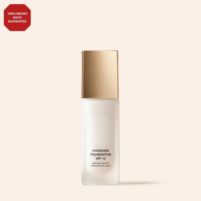 Återfuktande, hållbar och lätt färgskiftande foundation