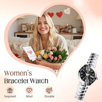 ⌚ 60% RABATT! ✨ Elegant Vattentät Damklocka - Safirglas & Diamantdekorerad Urtavla för Lyx och Varaktighet 💎🌟