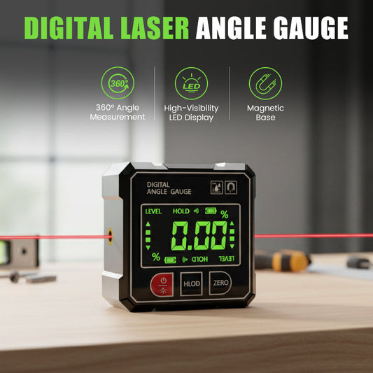 Digital laser vinkelmätare med 4-sidig magnetisk bas
