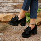 Damloafers med Rosett och Blockklack