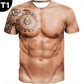 T-shirt med muskeltatuering i heltryck