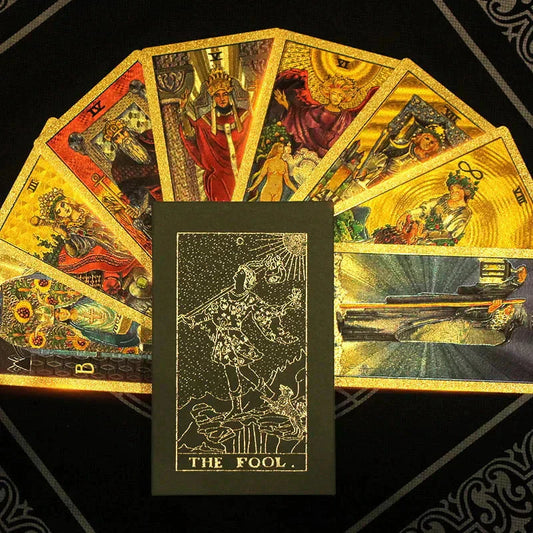 🔥⏰Spara 300 kr direkt när du köper nu!🔥Lyxigt gyllene tarotkortlek