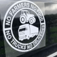 Vinylklistermærke til bil: No Farmers No Food - No Trucks No Deliveries