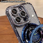 Magnetisk iPhone-cover med glitrende rhinsten og usynligt stativ
