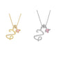 Initial Letter Necklace with Pink Heart Charm
