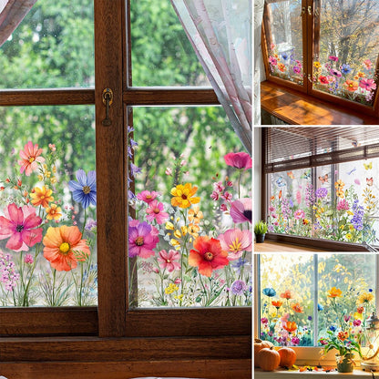 Färgglada Blombukett Fönsterdekal