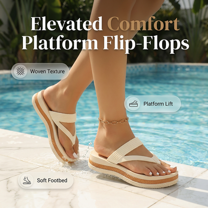 👡 Flip-flops til kvinder med vævet rem og høj sål👣 – polstret, skridsikker og klar til sommeren