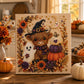 🎃 50 % RABAT NU! Halloween-DIY-sæt med spøgelsesmotiv og perler – komplet sæt med lærred, perler og lim – skab en magisk efterårsdekoration 👻✨
