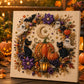 🎃 50 % RABAT NU! Halloween-DIY-sæt med spøgelsesmotiv og perler – komplet sæt med lærred, perler og lim – skab en magisk efterårsdekoration 👻✨