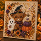🎃 50 % RABAT NU! Halloween-DIY-sæt med spøgelsesmotiv og perler – komplet sæt med lærred, perler og lim – skab en magisk efterårsdekoration 👻✨