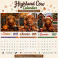 🐮2027 Highlandko vægkalender – Sjov A4-kalender til hjemmet | Designet af Isabel Kline🎨📆