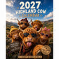 🐮2027 Highlandko vægkalender – Sjov A4-kalender til hjemmet | Designet af Isabel Kline🎨📆