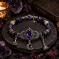 Gotisk lilla Halloween-armbånd med rhinestones