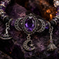 Gotisk lilla Halloween-armbånd med rhinestones