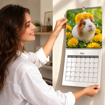 🐹 Et helt år med søde marsvin – charmerende vægkalender