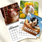 🐹 Et helt år med søde marsvin – charmerende vægkalender